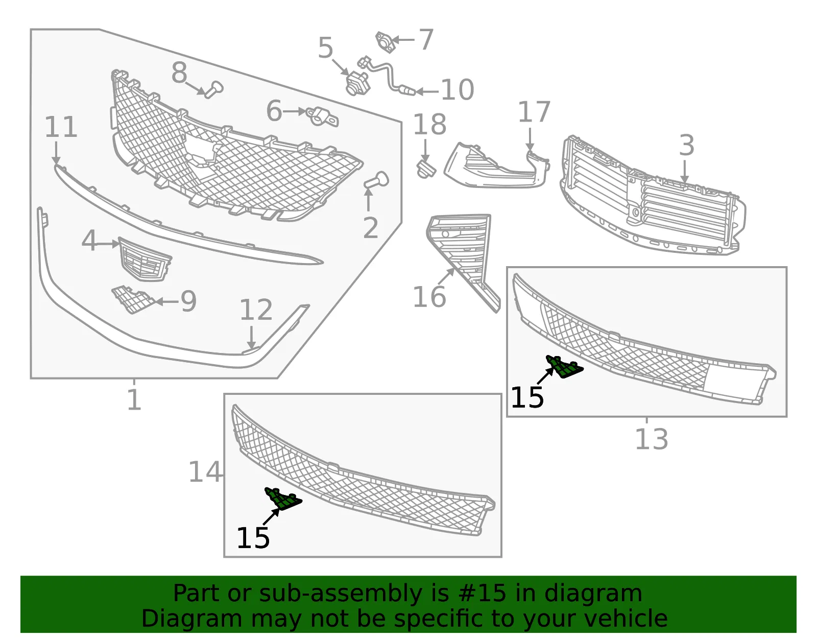 Lower Grille Insert - GM (42820147) - view 3