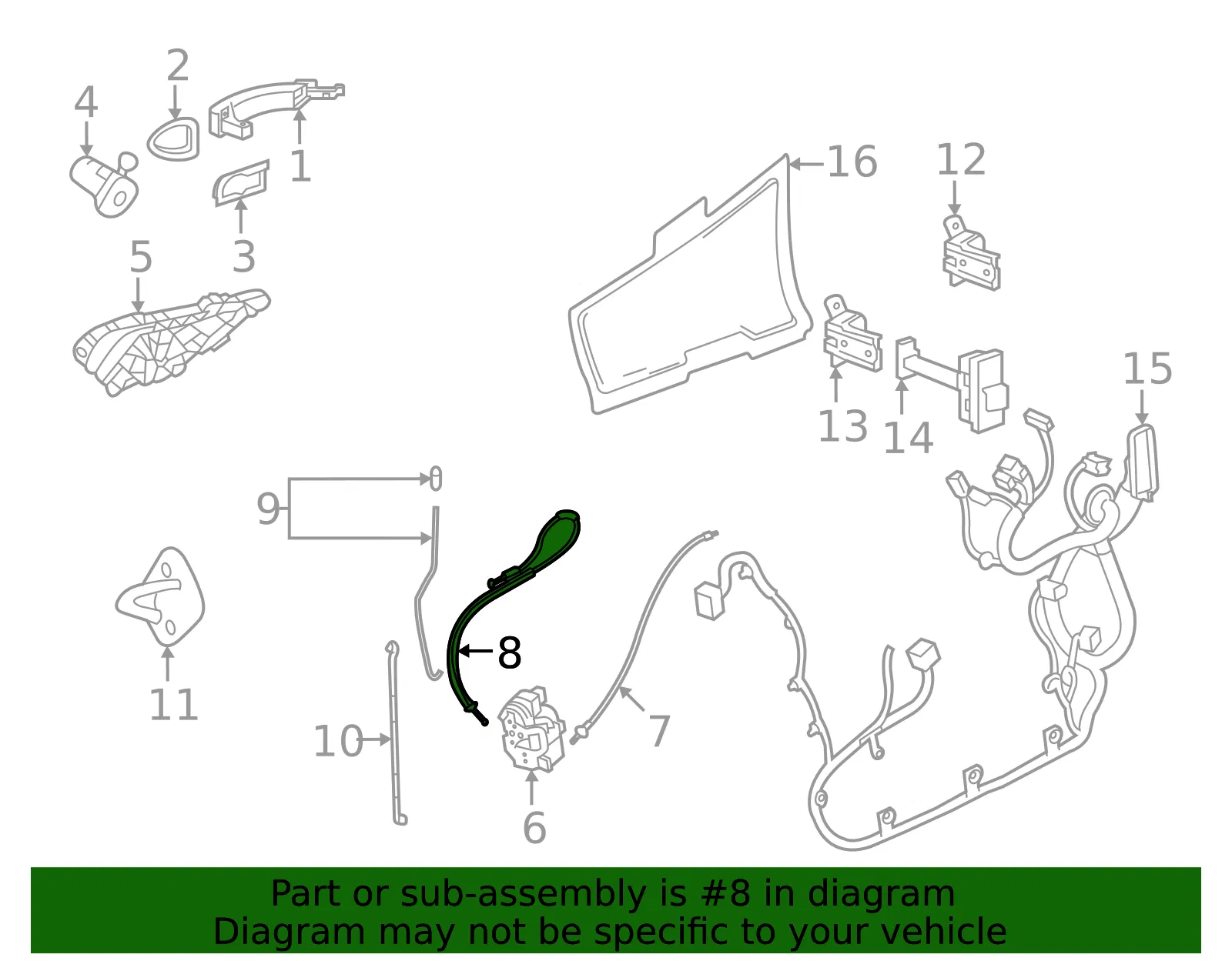Door Latch Cable - GM (42842427) - view 3