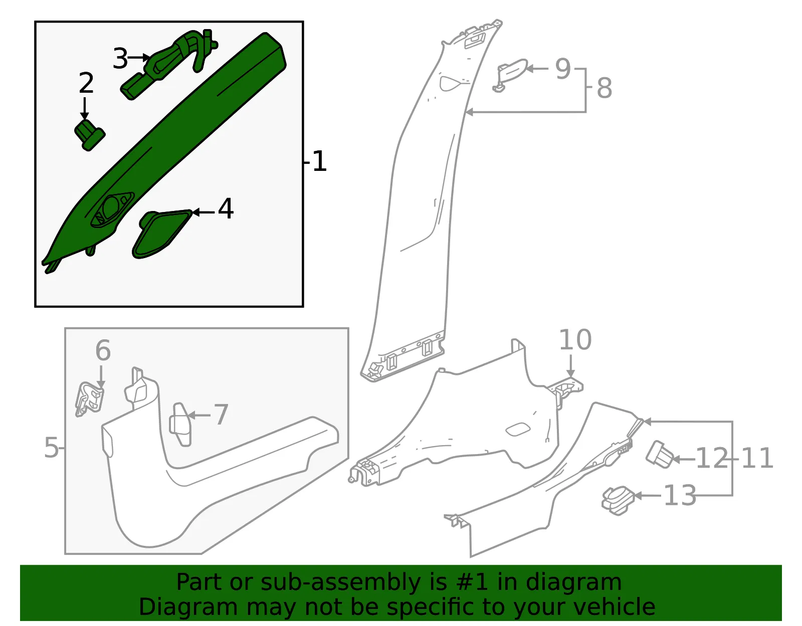 Windshield Pillar Trim - GM (42842439) - view 3