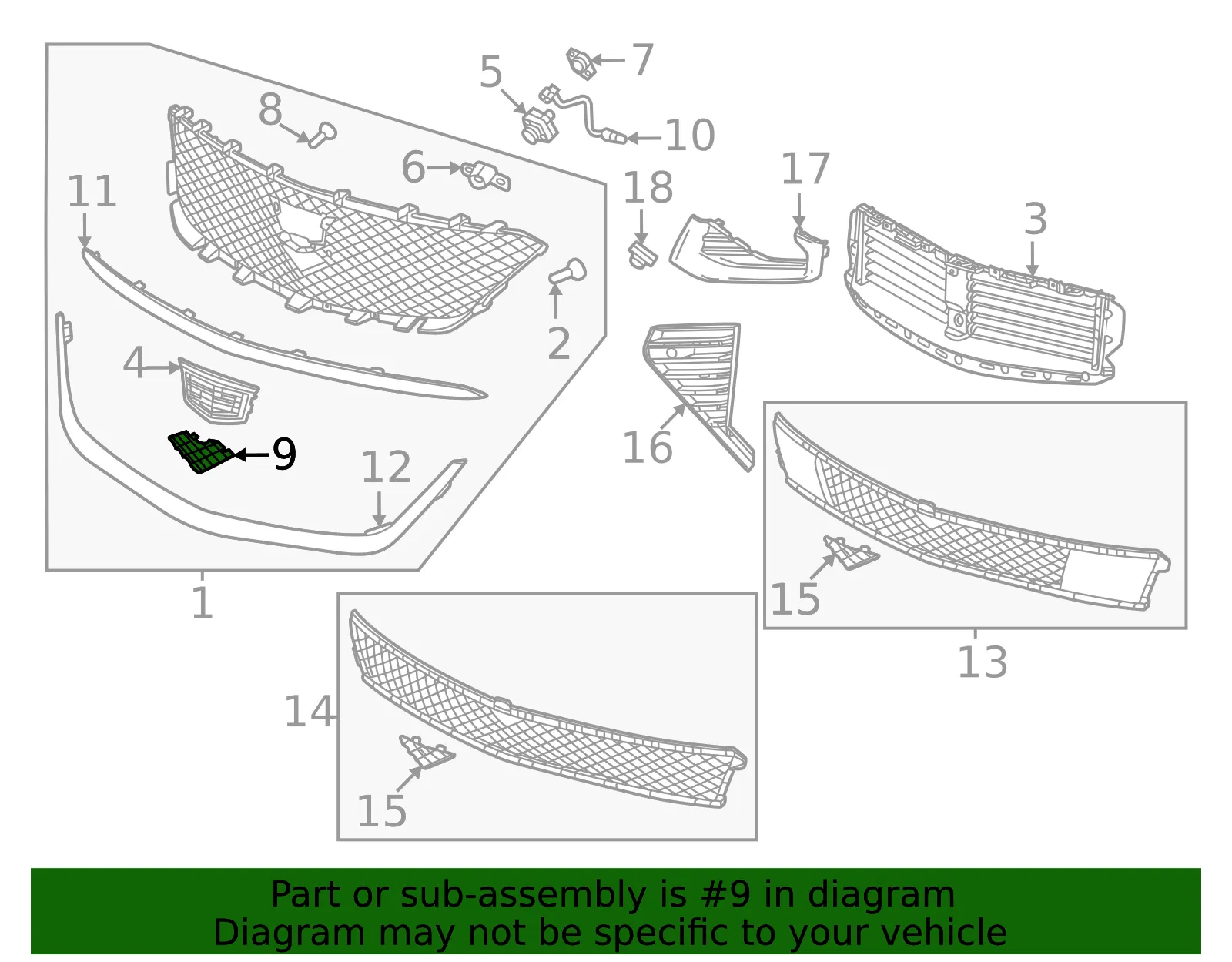 Grille Assembly Insert - GM (42849594) - view 3
