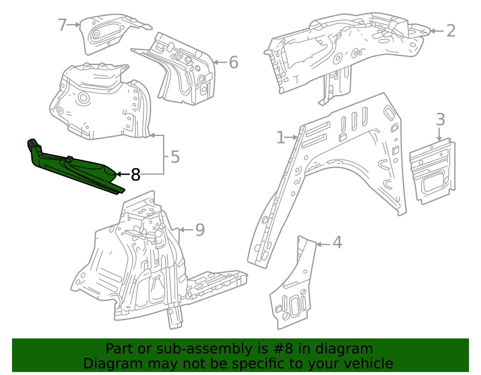 Quarter Panel Gutter - GM (42881390) - view 3