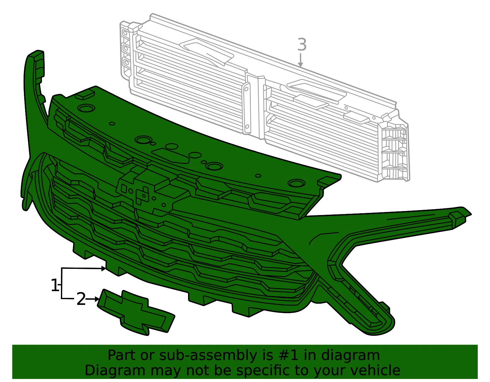 Grille Assembly - GM (42887633) - view 3