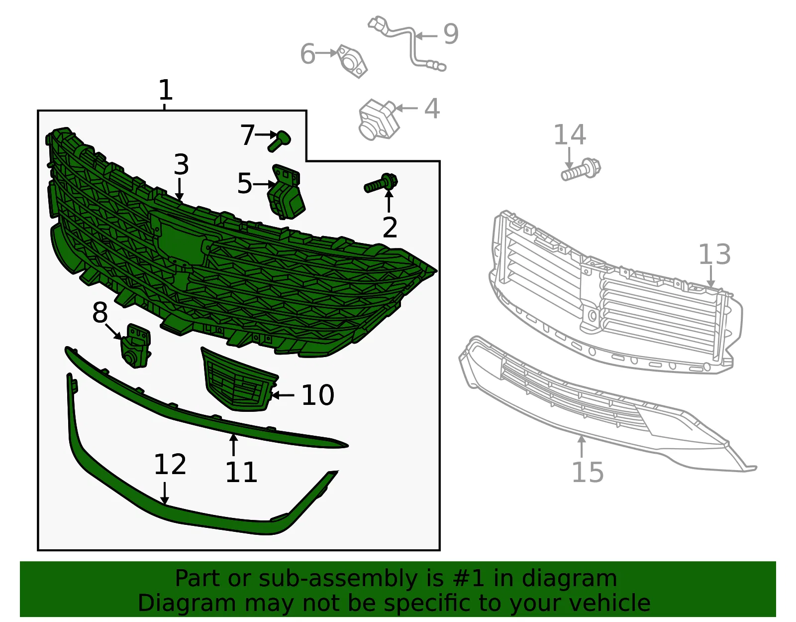 Grille Assembly - GM (42901472) - view 3