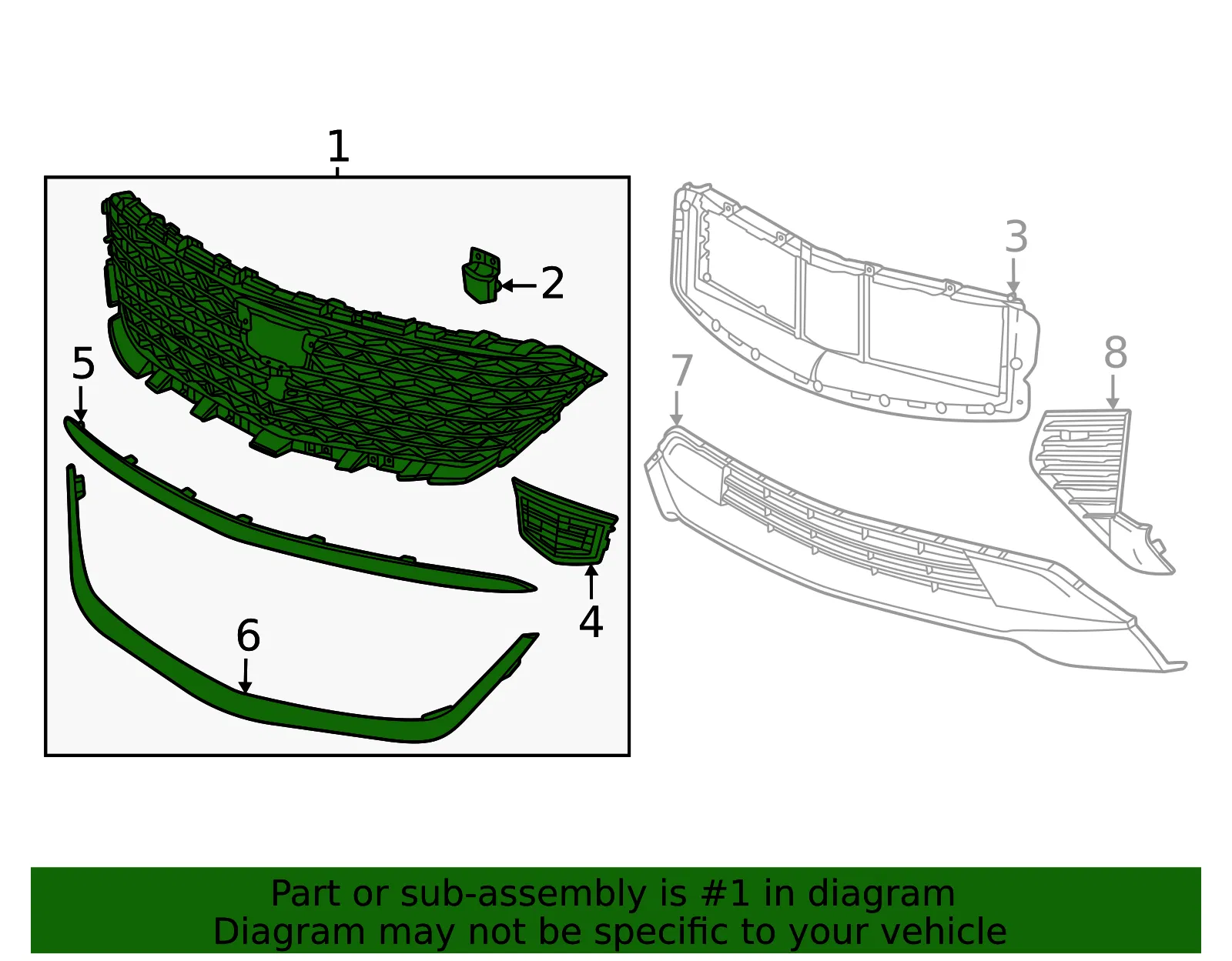 Grille Assembly - GM (42901475) - view 3