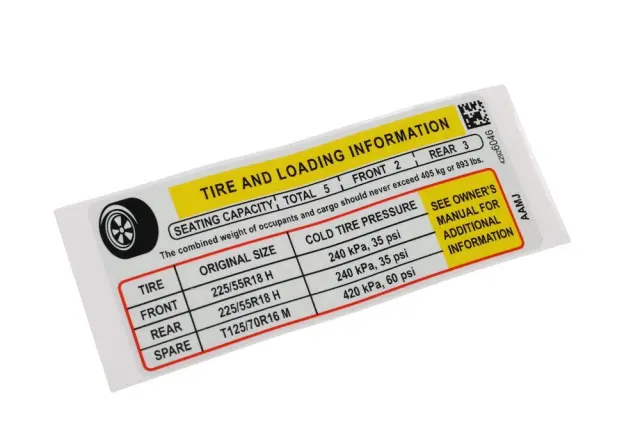 Tire Info Label - GM (42926046)