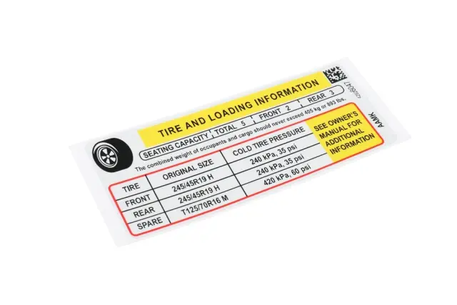 Tire Info Label - GM (42926047)