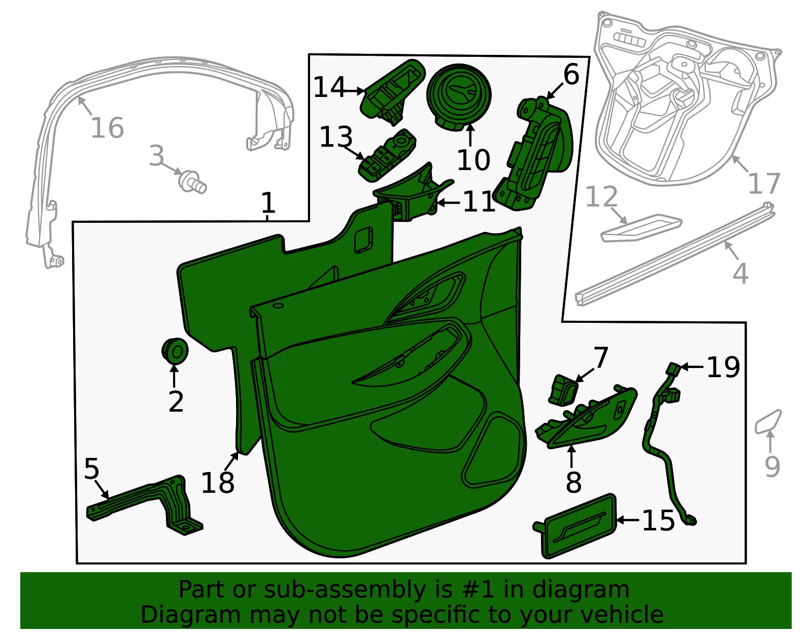 Door Trim Panel - GM (42936124) - view 2