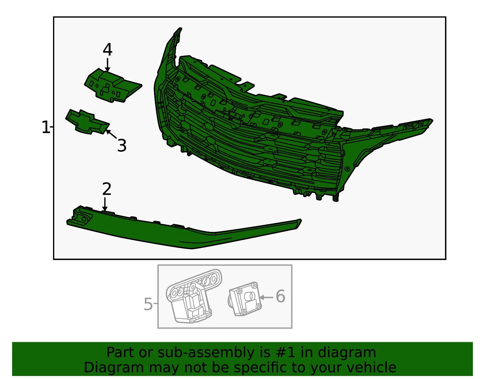 Front Grille - GM (42938991) - view 2