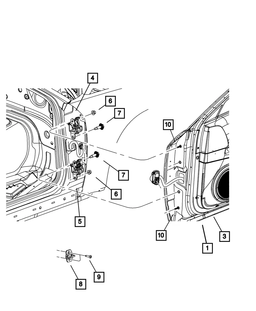 Front Door Upper Hinge, Right - Mopar (4575746aa)