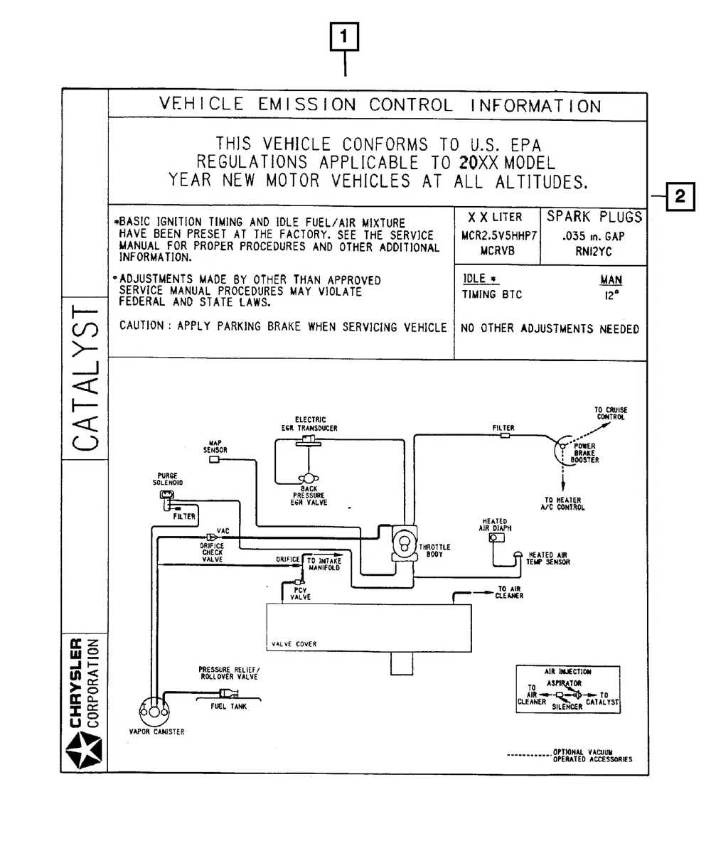 Emission Label - Mopar (4578258aa)