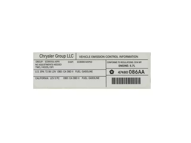 Veci Label Label - Mopar (47480086AA) - view 2