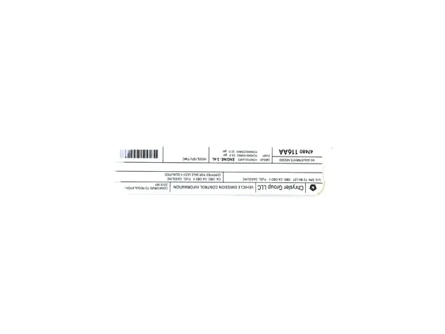 Vehicle Emission Control Information Label - Mopar (47480116aa)