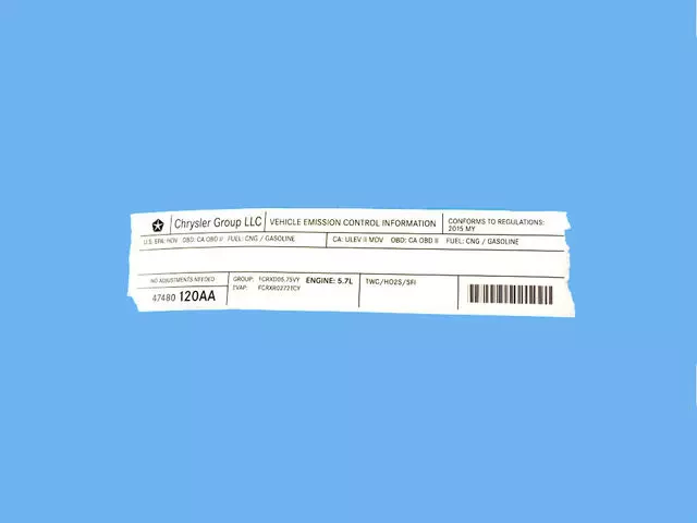 Vehicle Emission Control Information Label - Mopar (47480120aa)