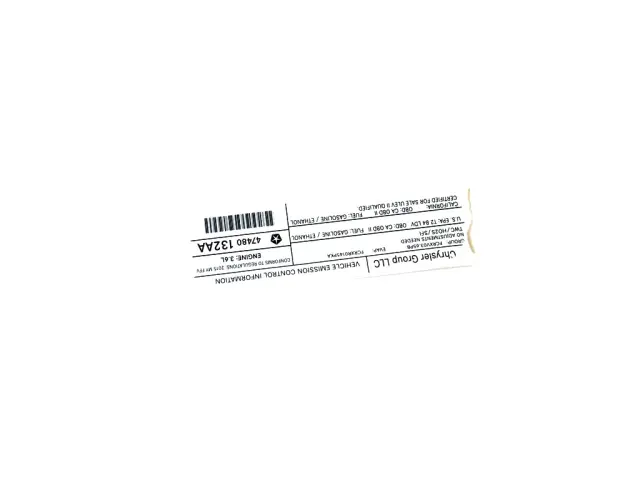 Vehicle Emission Control Information Label - Mopar (47480132aa)
