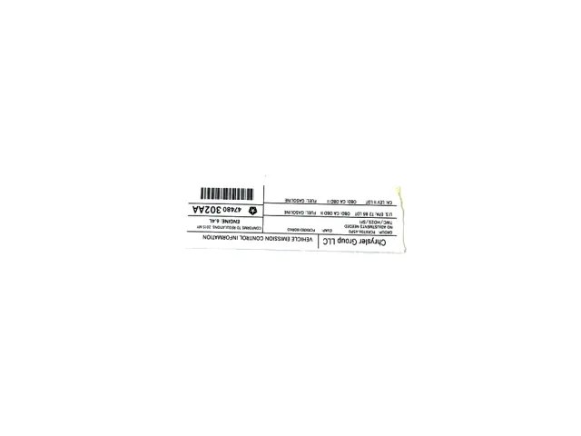 Vehicle Emission Control Information Label - Mopar (47480302aa)