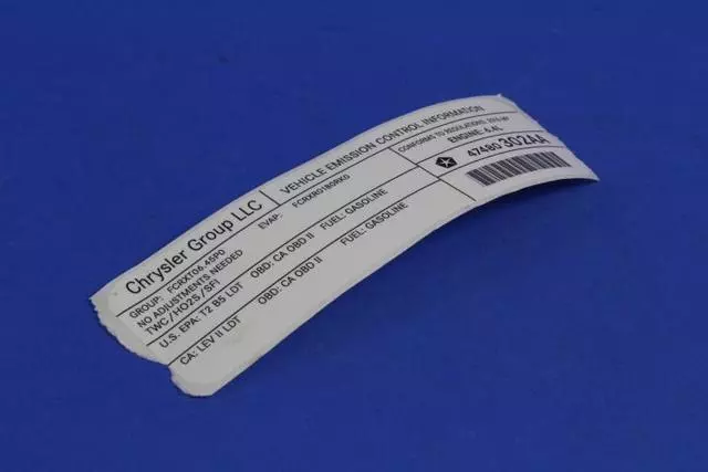 Vehicle Emission Control Information Label - Mopar (47480302aa) - view 13