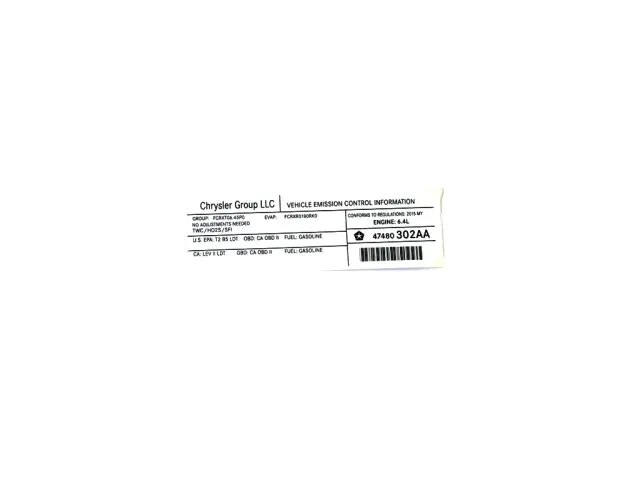 Vehicle Emission Control Information Label - Mopar (47480302aa) - view 9