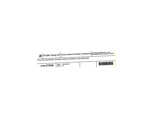 Label - Mopar (47480310aa)