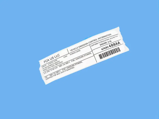 Vehicle Emission Control Information Label - Mopar (47480488AA)