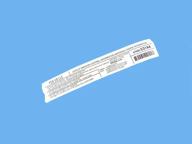 Label - Mopar (47480531AA)