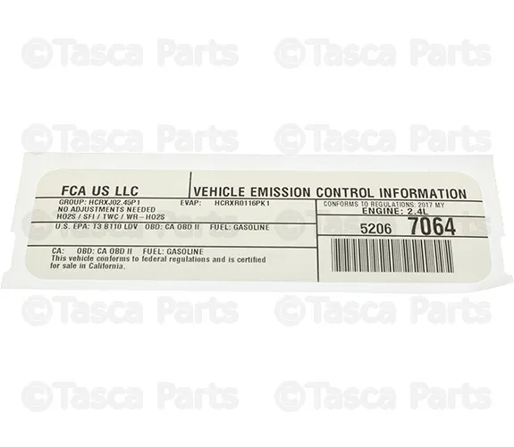 Vehicle Emission Control Information Label - Mopar (47480813AA)