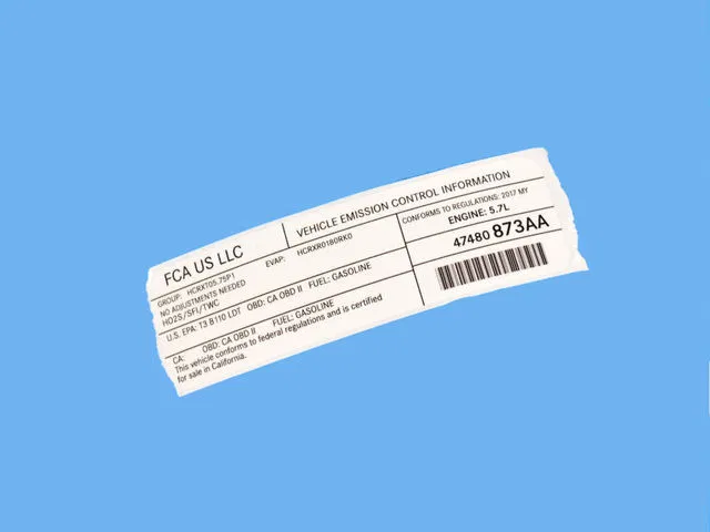 Veci Label Label - Mopar (47480873AA)