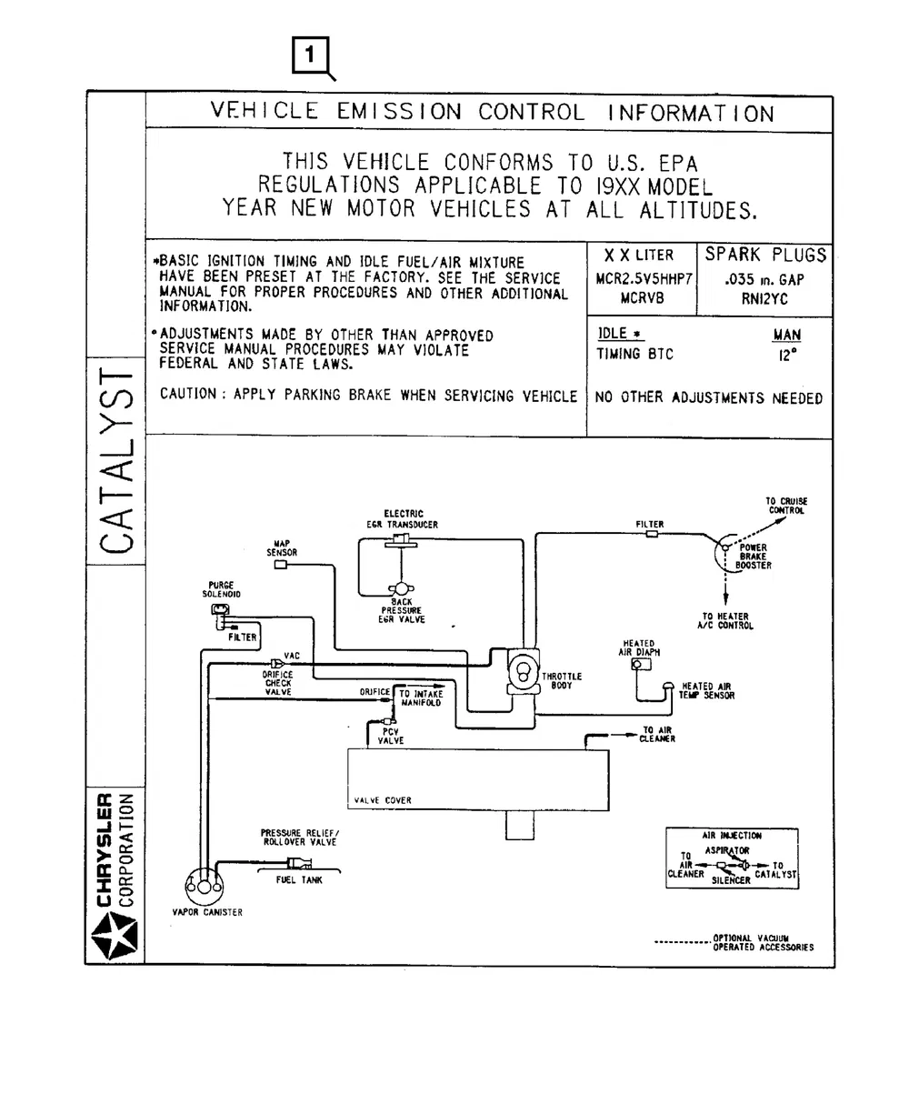 Emission Label - Mopar (4809726aa)