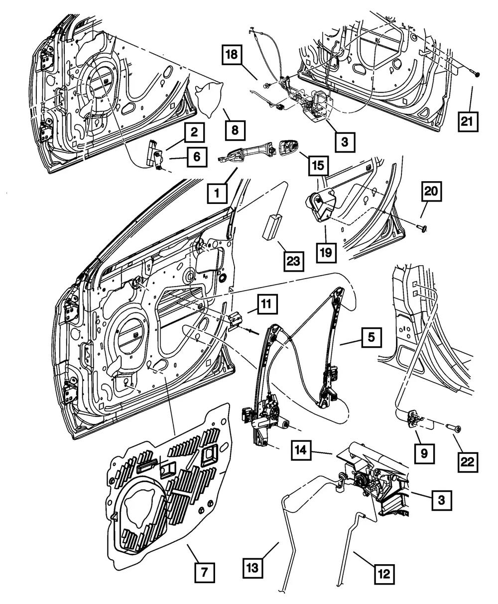 Front Door Latch, Right - Mopar (4894266ah)
