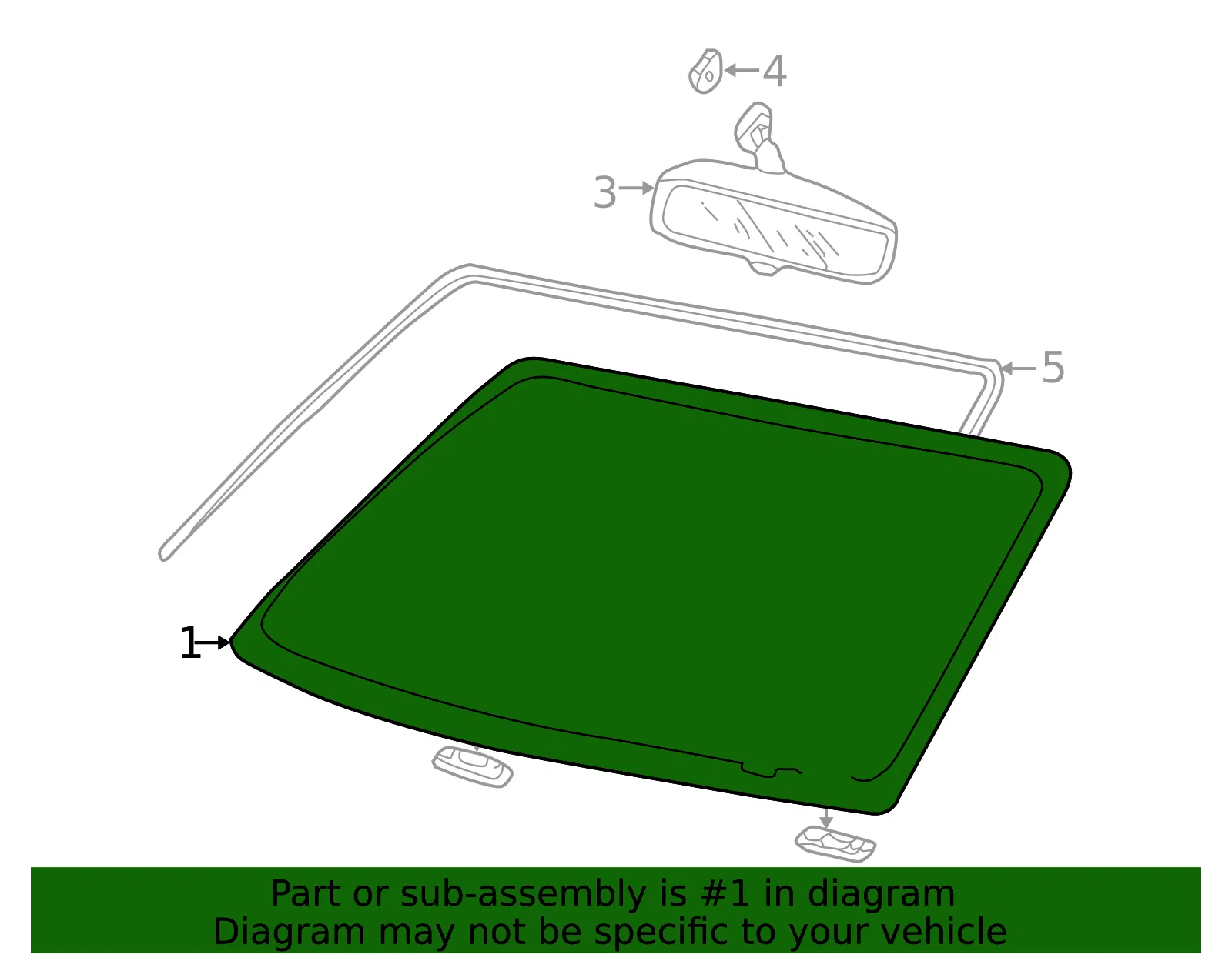 Windshield - Ford (4c3z2803100aa) - view 6
