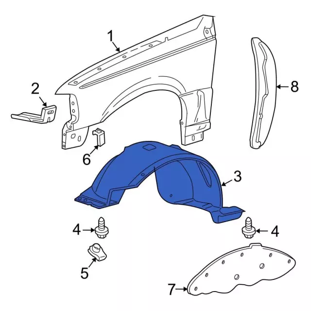 Fender Splash Shield - Ford (4l5z16054aa) - view 6