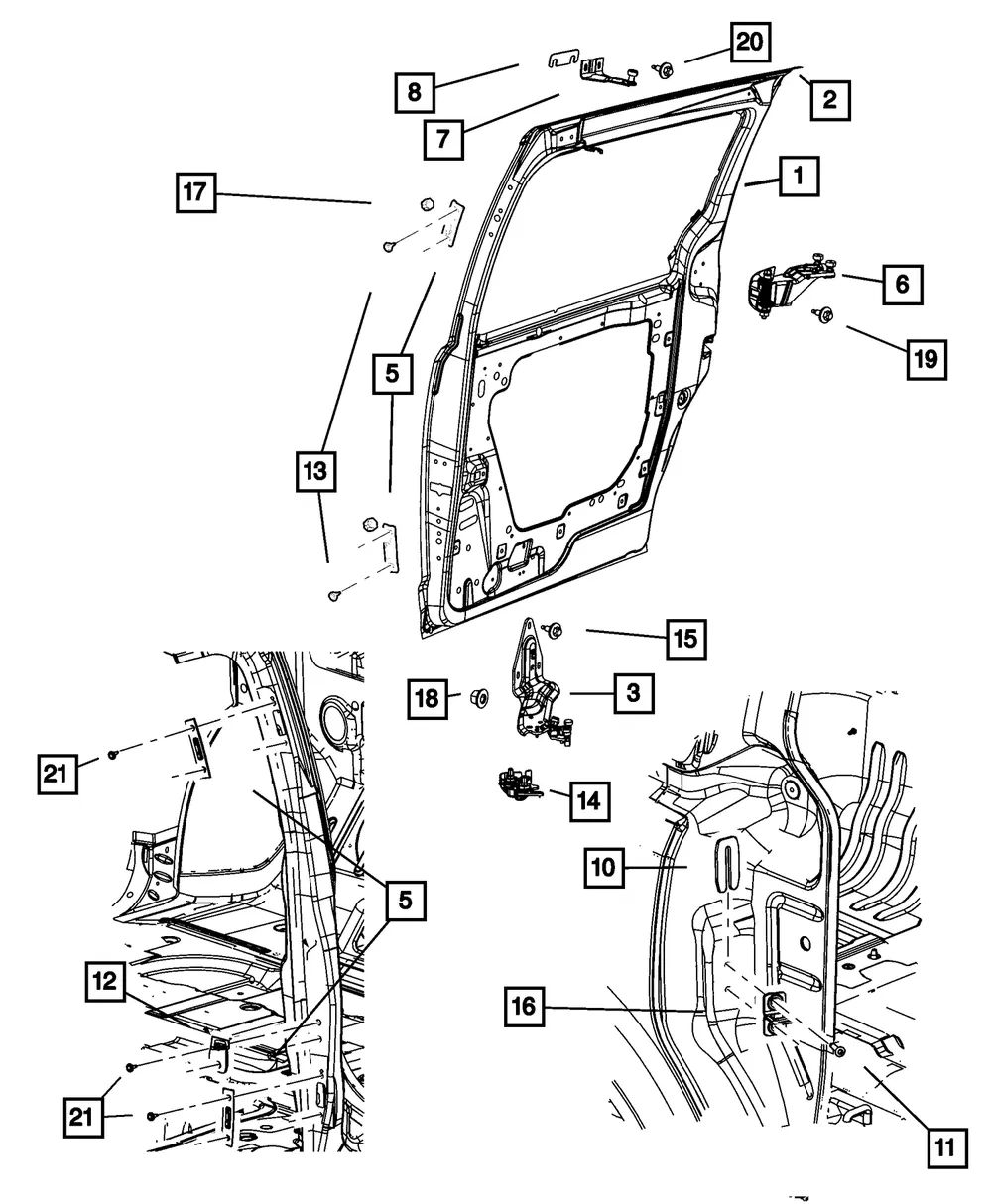 Hinge - Passenger Side (RH) - Mopar (5020672AG) - view 7