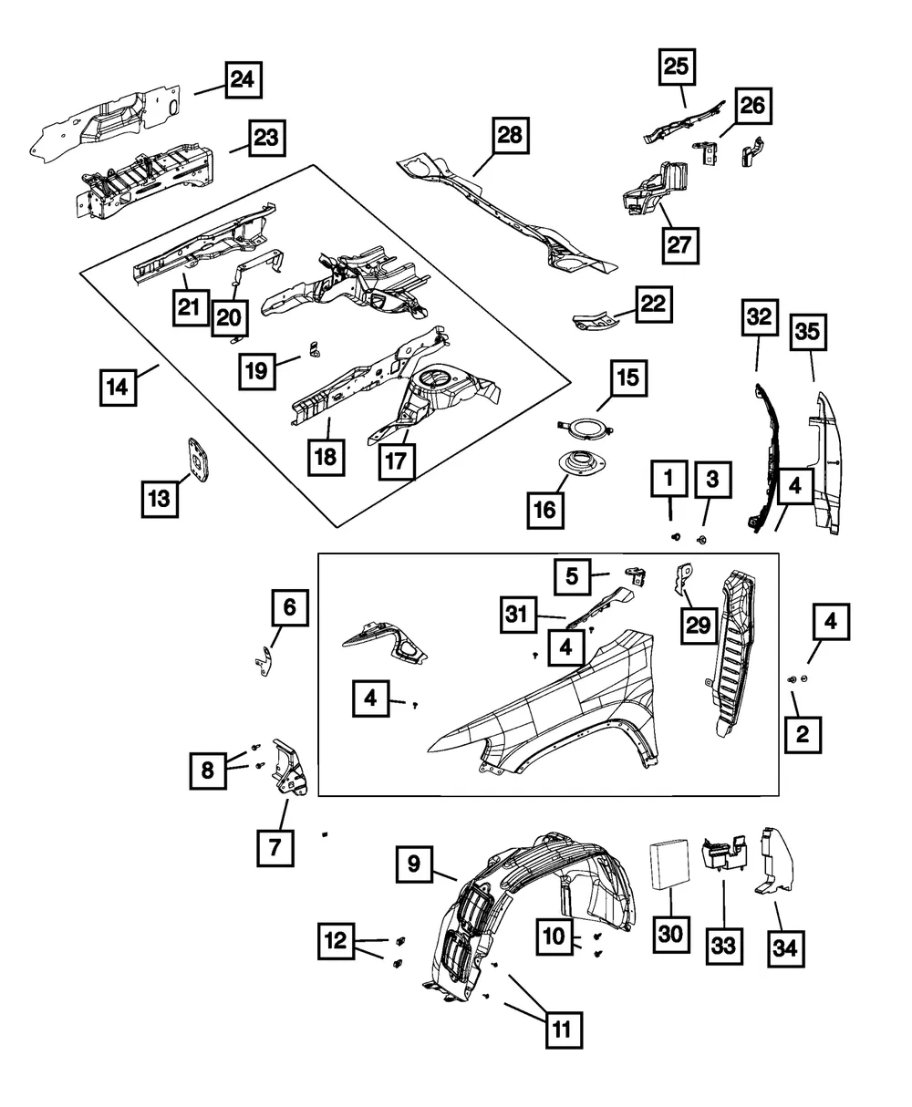 Fender Blocker Mucket, Left - Mopar (5056299aa)