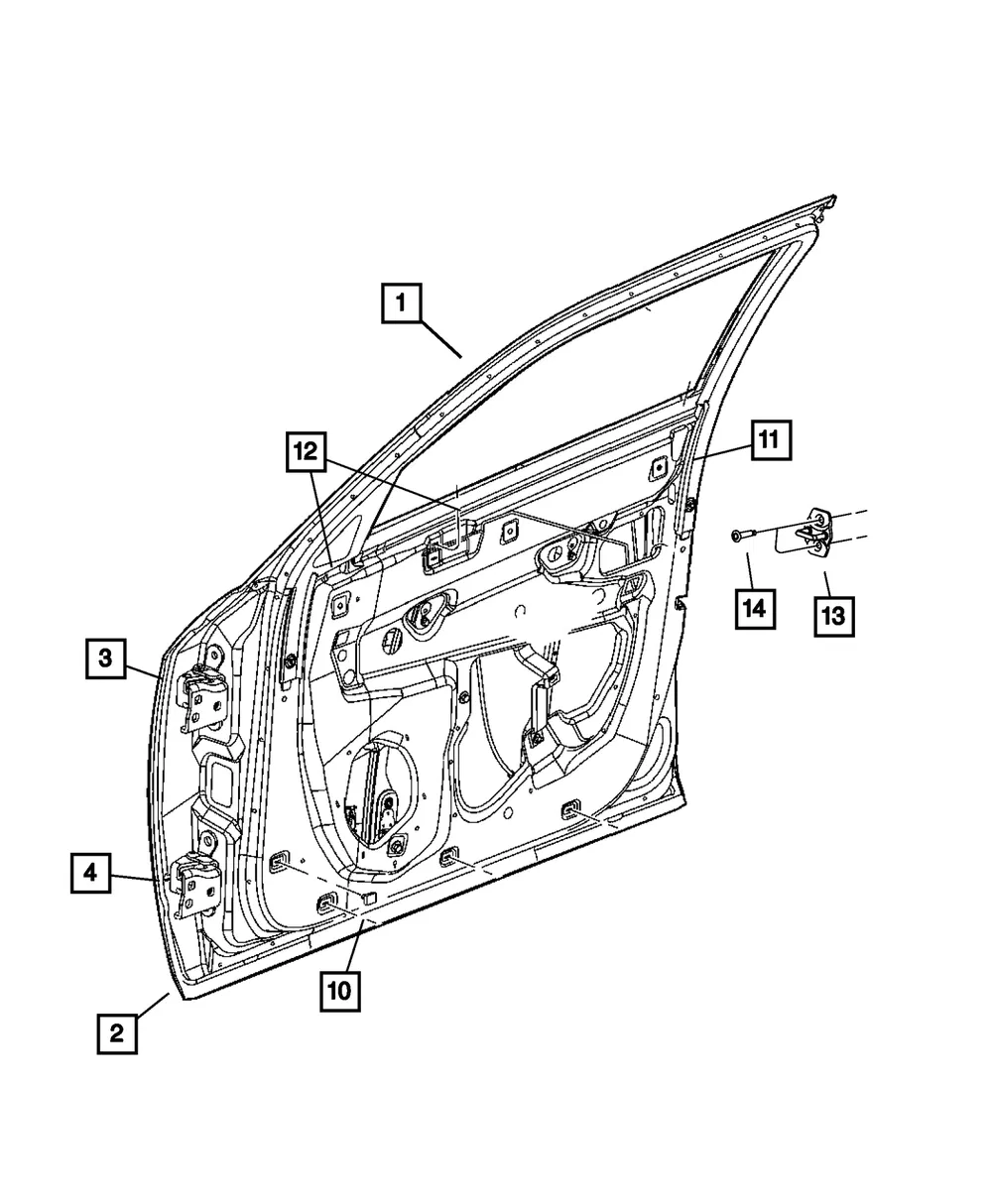 Front Door Upper Hinge, Left - Mopar (5065039ac)