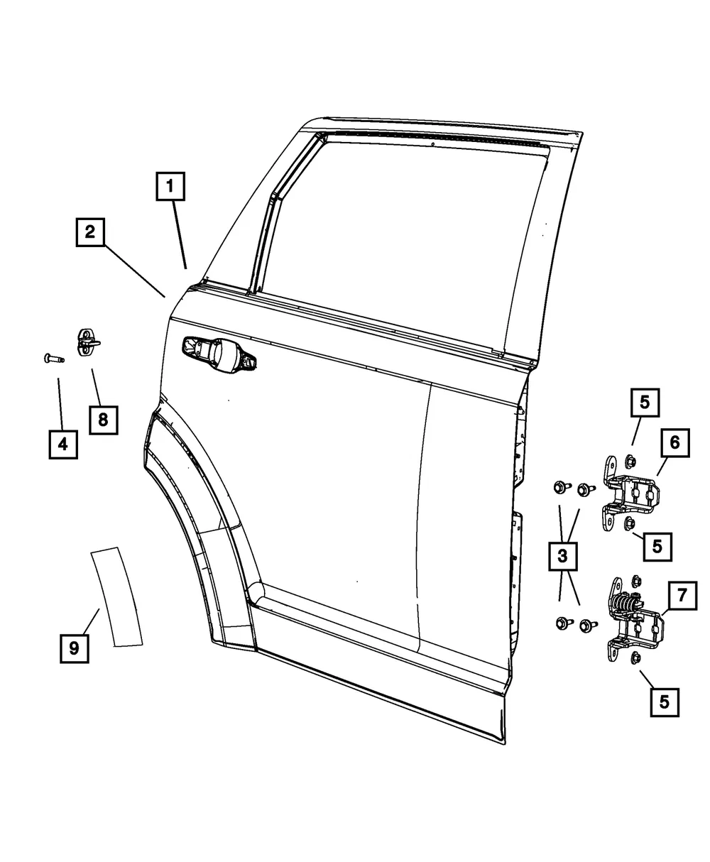 Door Hinge, Left - Mopar (5067941ad) - view 4