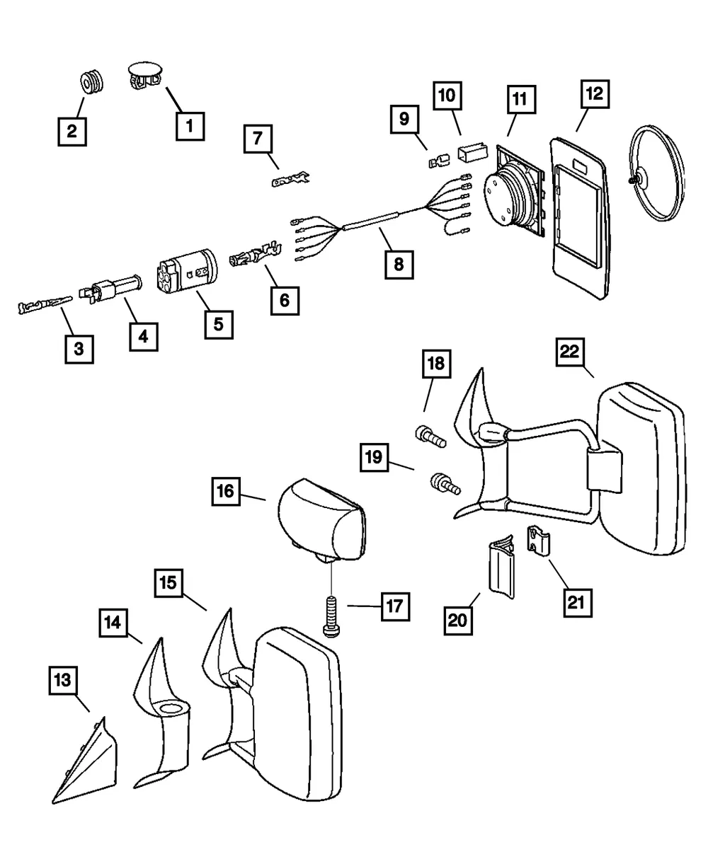 Outside Rear-View Mirror, Left - Mopar (5104440aa)