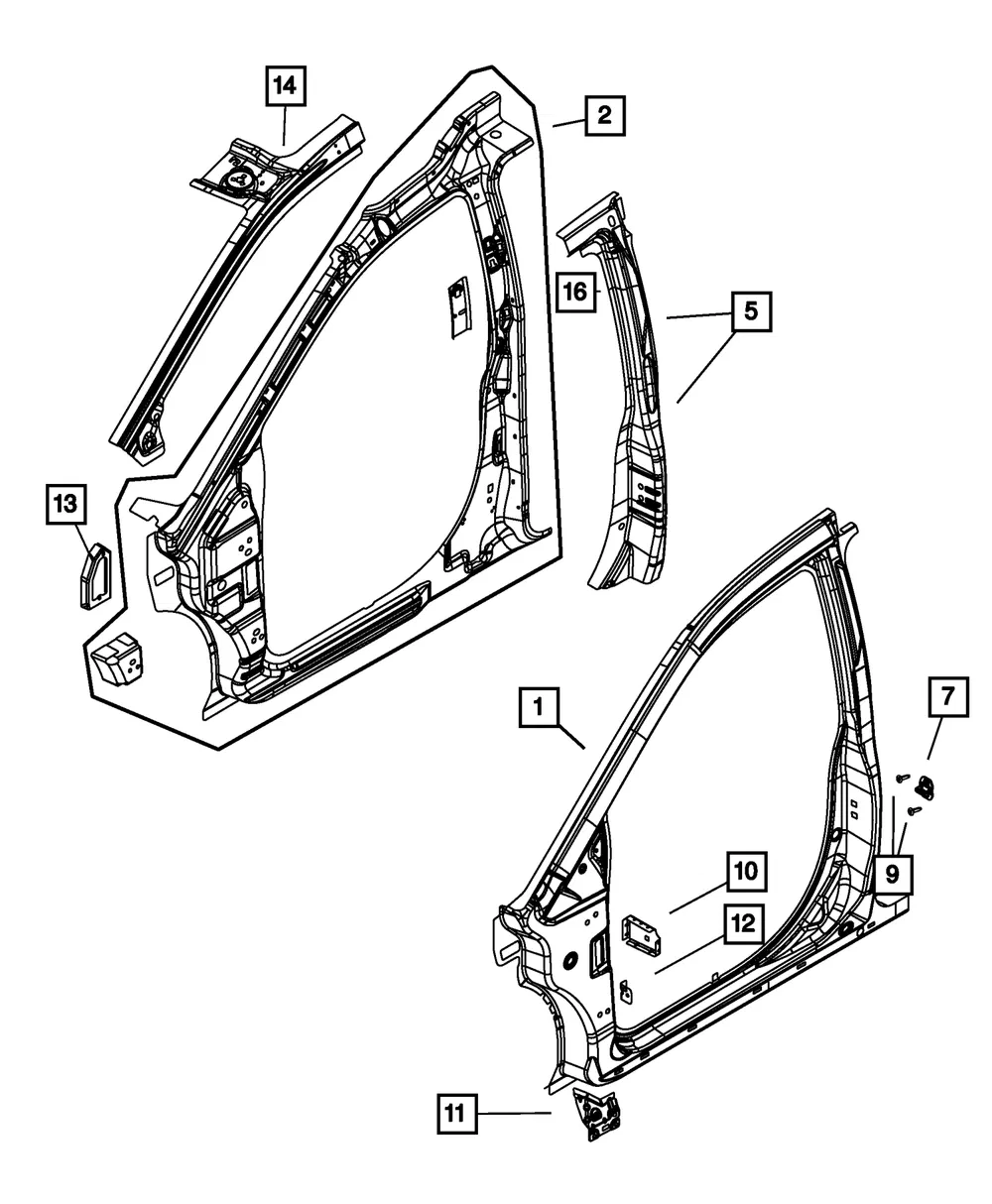 Pillar Reinforced - Driver's Side (LH) - Mopar (5109491AH)