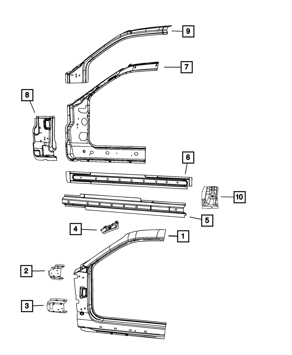 Hinge Pillar Reinforced - Driver's Side (LH) - Mopar (5112901AD)