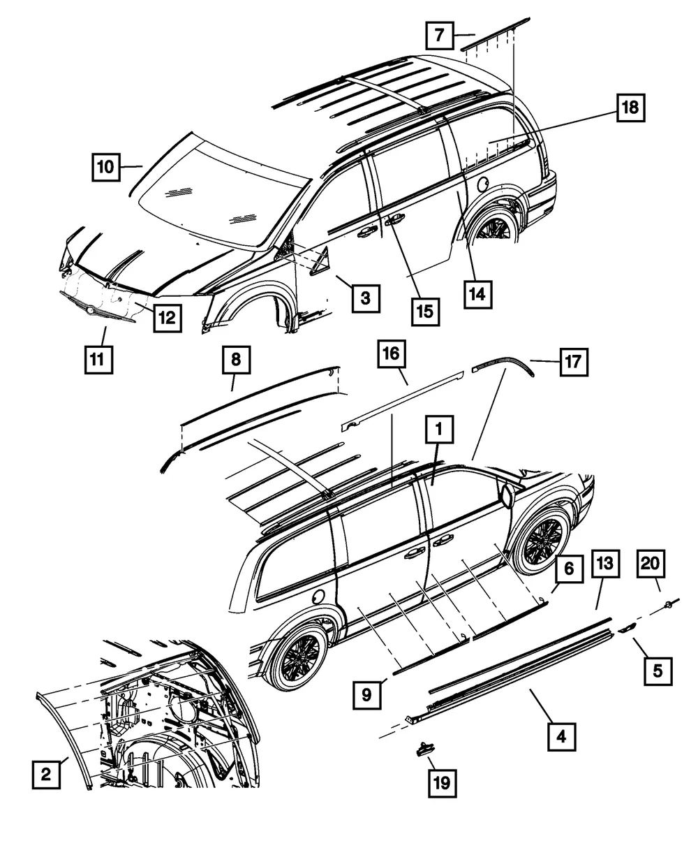 Hood Molding - Mopar (5113617aa)