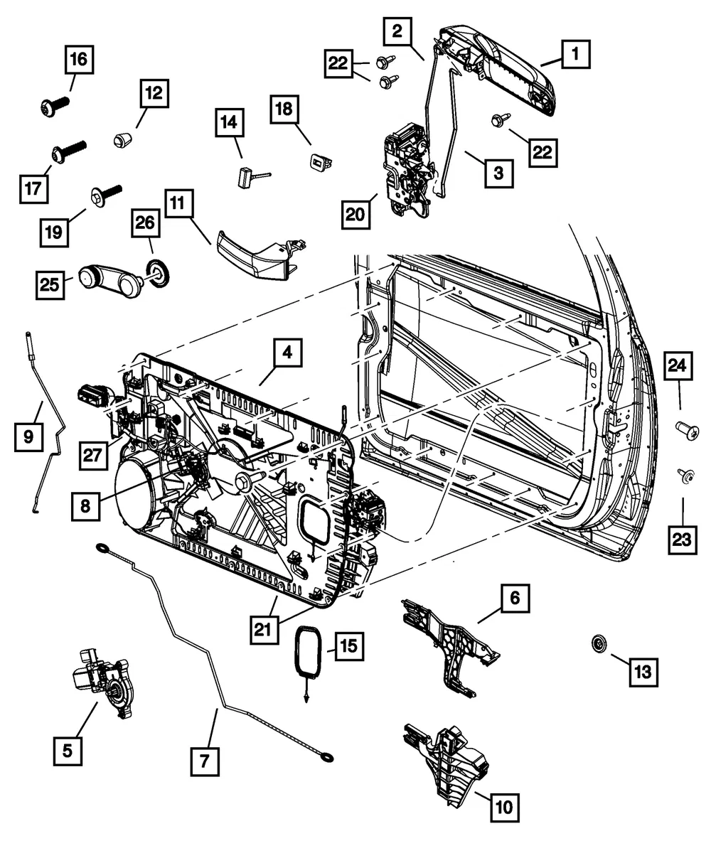 Inside Handle Cable, Right - Mopar (5165720AA) - view 5