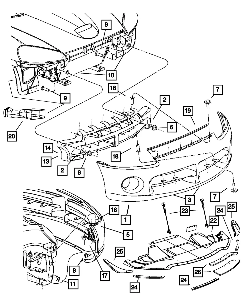 Fascia Bumper Package - Mopar (5174334ab)