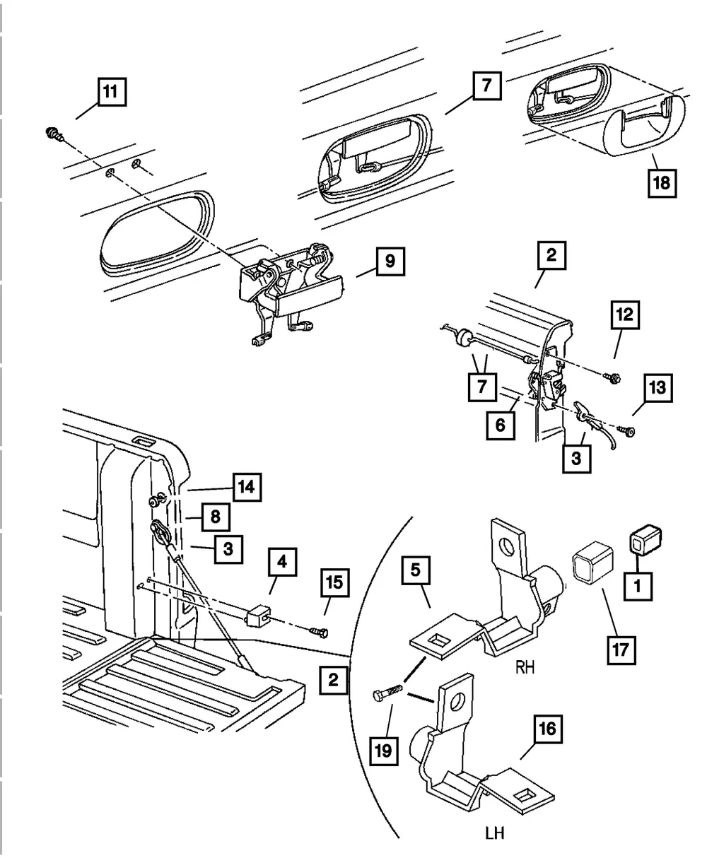 Tail Gate Handle Escutcheon - Mopar (55074751) - view 8