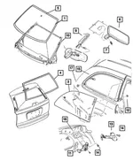 Rear View Mirror Button - Mopar (55076401) - view 16