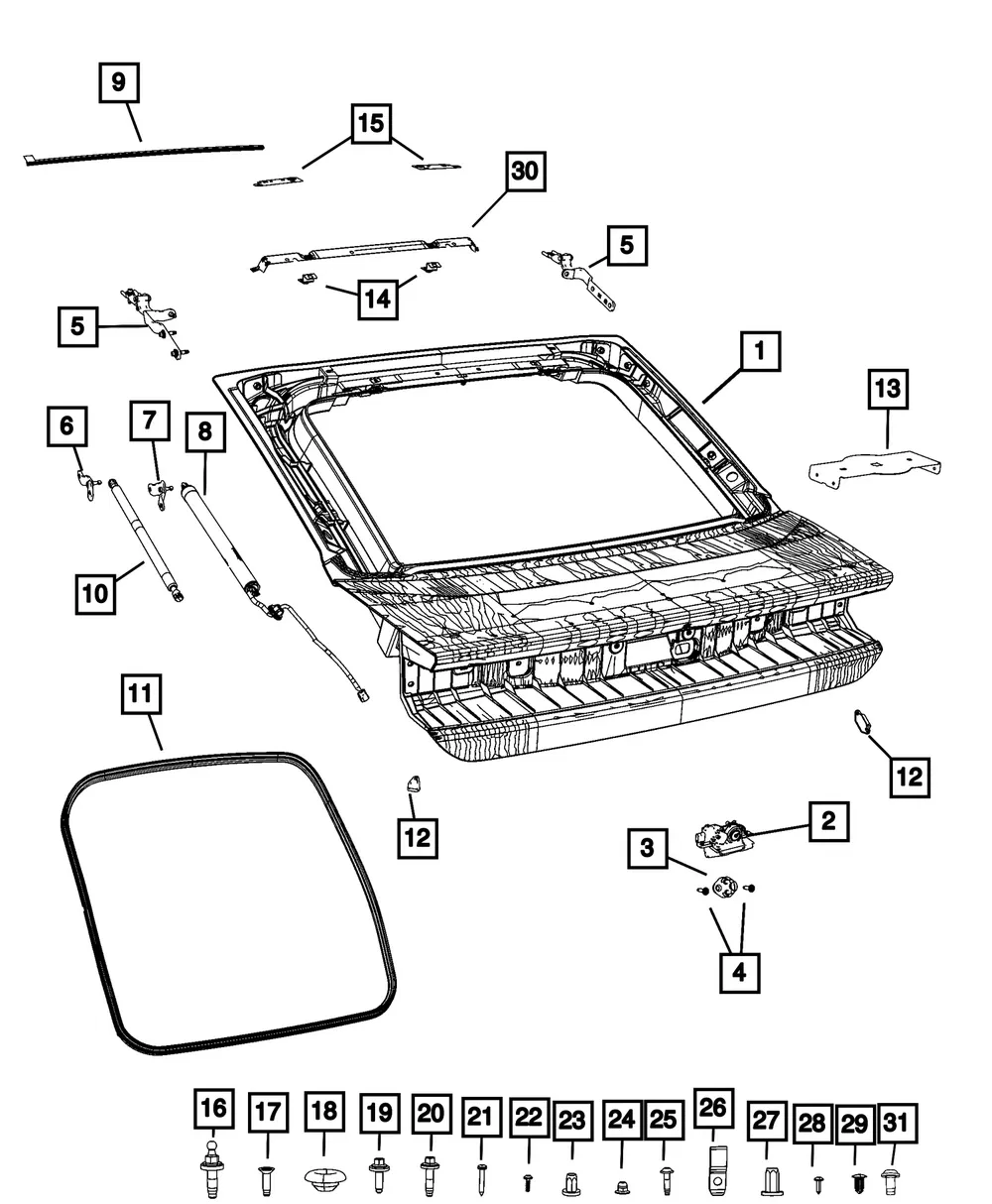 Deck Lid Overslam Bumper - Mopar (55078209AA)