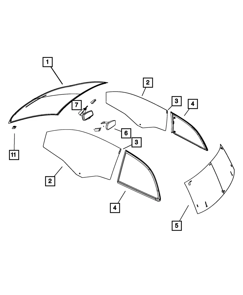 Inside Rear View Mirror - Mopar (55112980AA) - view 11