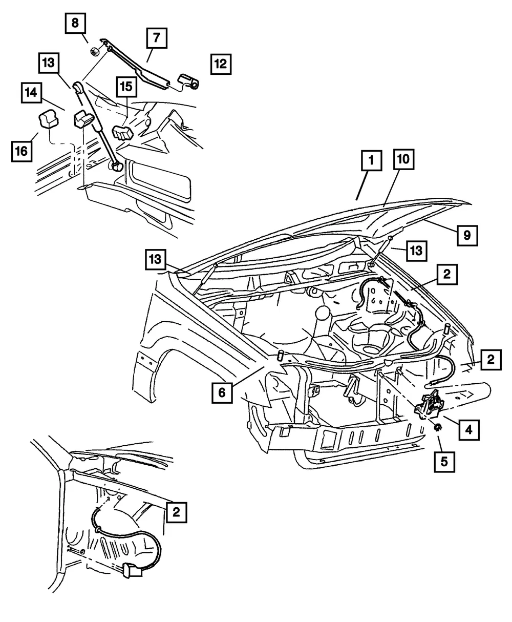 Hood Prop - Mopar (55136764aa)