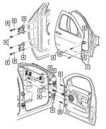 Door Hinge, Upper Right - Mopar (55275630AB) - view 16