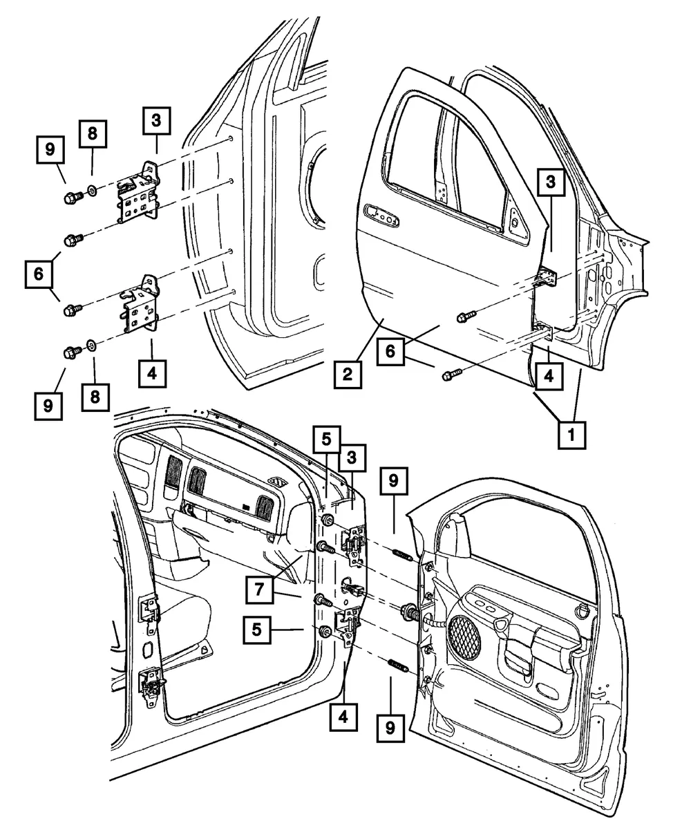 Door Hinge, Upper Right - Mopar (55275630AB) - view 8