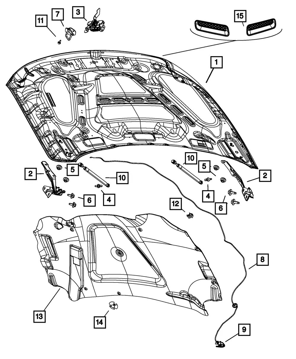 Hood Hinge, Left - Mopar (55372575AD) - view 9