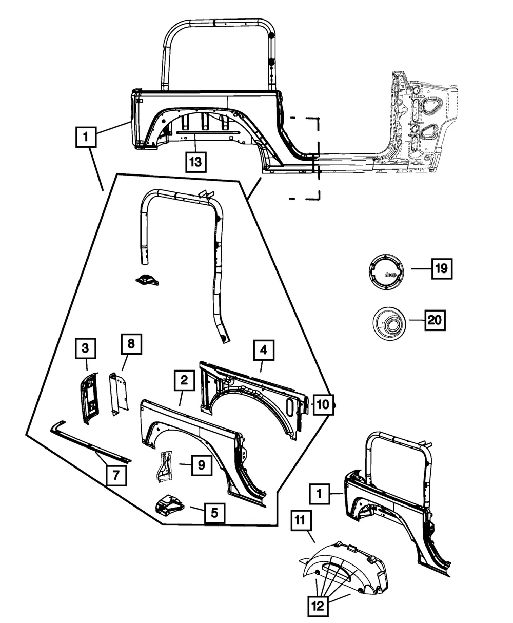 Inner Quarter Panel - Passenger Side (RH) - Mopar (55395894AG)