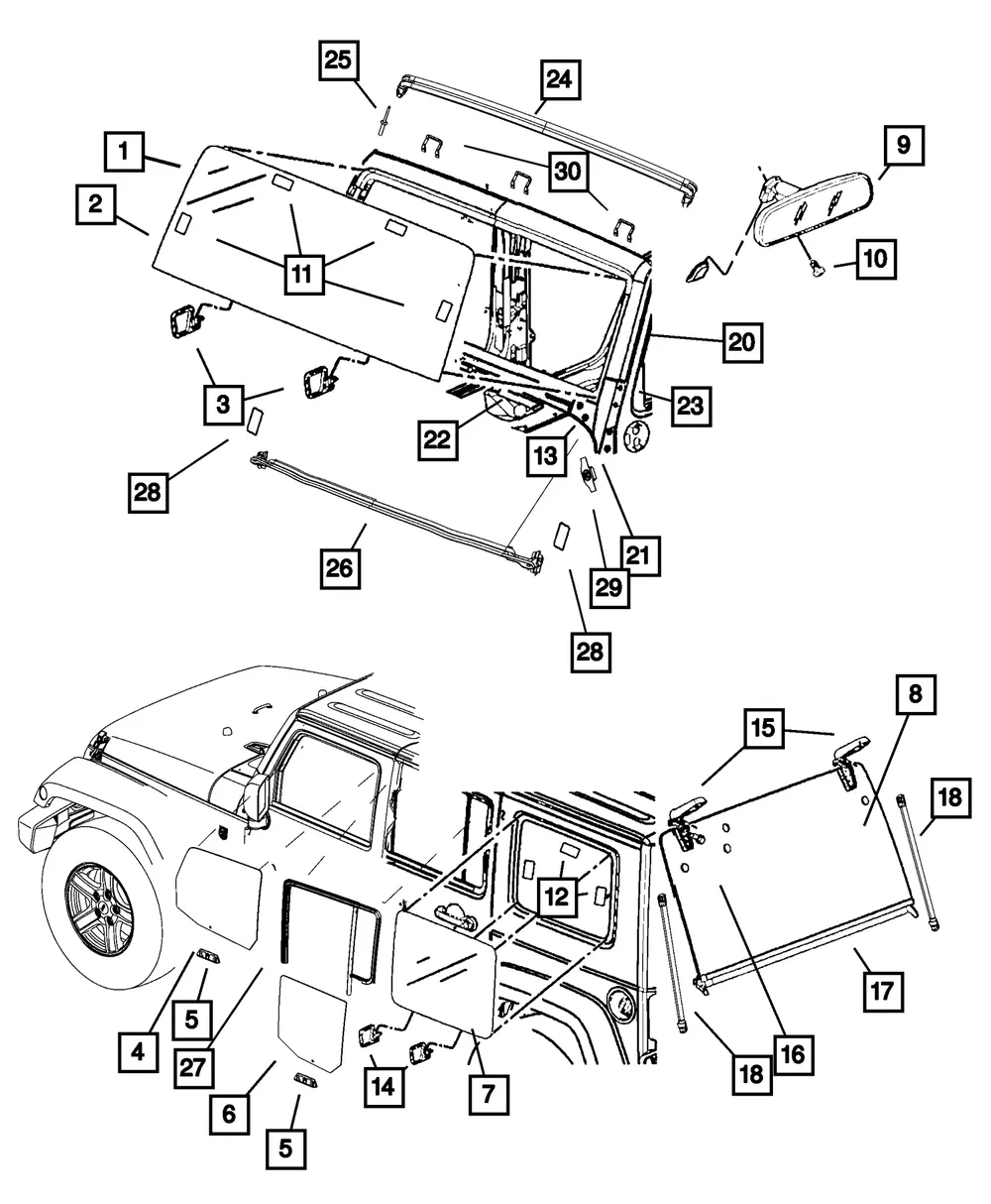 Quarter Window Spacer - Mopar (55397216AA) - view 2